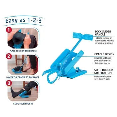 Sock Aid Set for Independently Putting on Compression Stockings with Limited Mobility and During Pregnancy | Sansoti