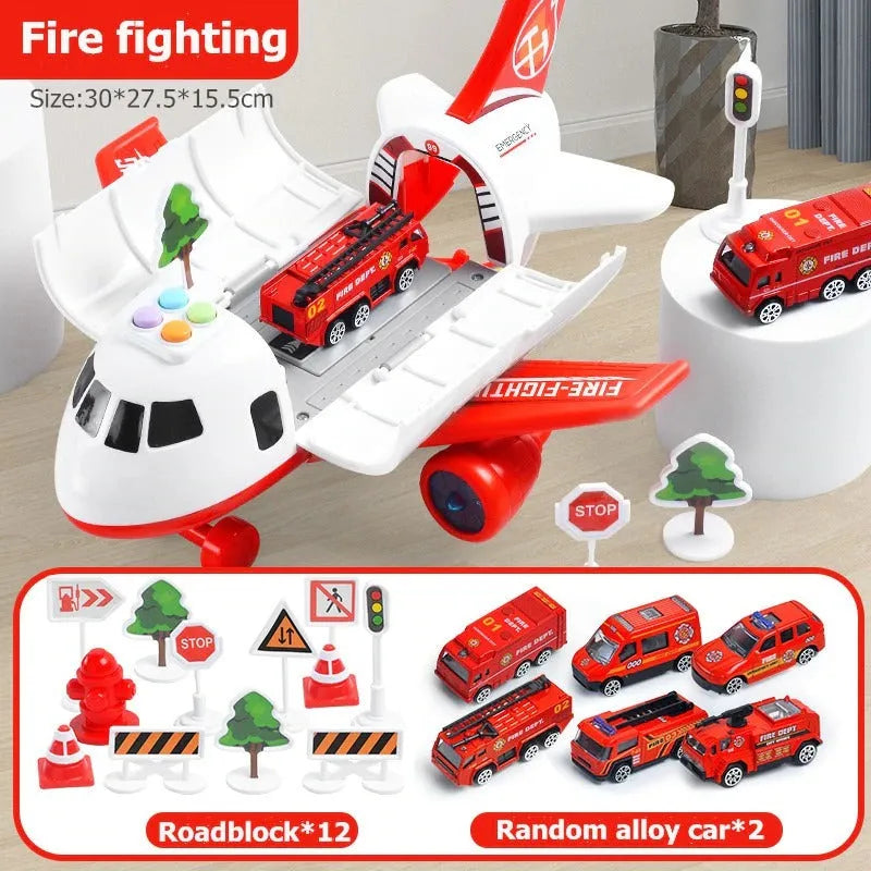 Large Airplane Play Set with Lights, Sounds, Vehicles and Accessories Educational Toy for Children Aged 3–12 Years | Sansoti