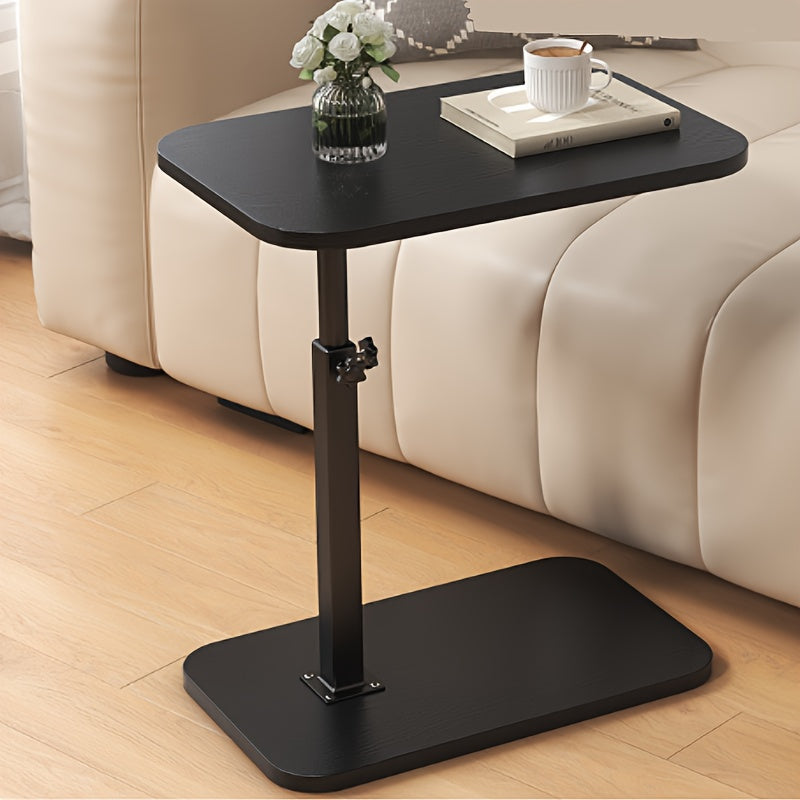 Adjustable Side Table Wood Metal Black White Brown Beige Laptop Bedside Table Living Room Bedroom Sofa | Sansoti