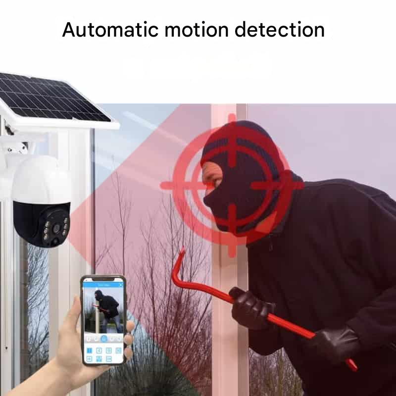 Kabellose 4K-Sicherheitskamera mit Solarenergie, 360° Sicht und 4G/Wi-Fi | Sansoti