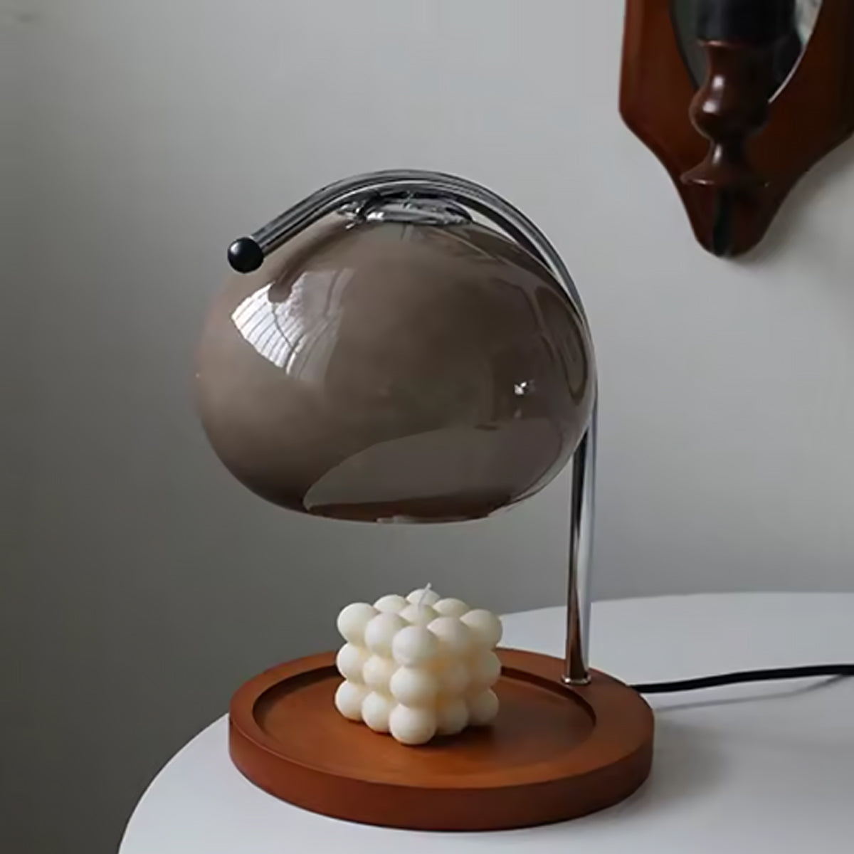 Glazen Kaarslamp met Dimfunctie Tafellamp Geurverspreider Retro Design Sfeerverlichting Woonkamer Slaapkamer | Sansoti