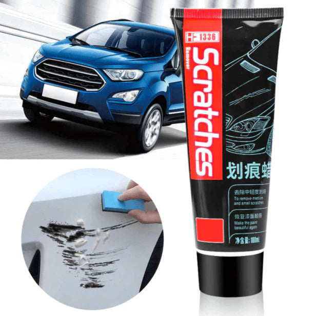 Kit de polissage auto pour plastique 100 ml avec éponge nano | Restaure la brillance des pare-chocs, garnitures, miroirs, tableau de bord en plastique | Protection UV | Sansoti