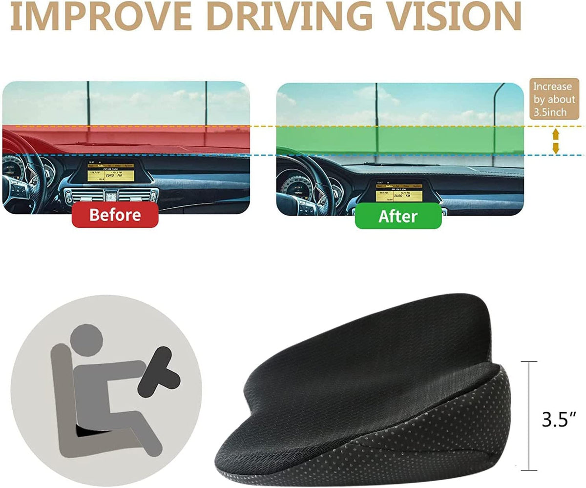 Ergonomische Zitverhoger voor Auto met Memory Foam voor Optimaal Rijcomfort Ondersteuning en Verbeterd Zicht | Sansoti