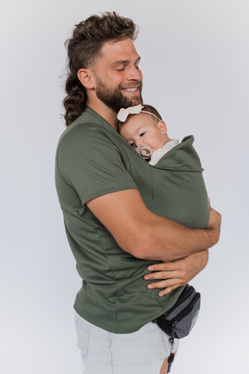Trage-Shirt für Babys mit integrierter Tragehilfe – Freihändiges Babytragen mit Hautkontakt – Bequemes Baumwoll-Stillshirt für Eltern | Sansoti