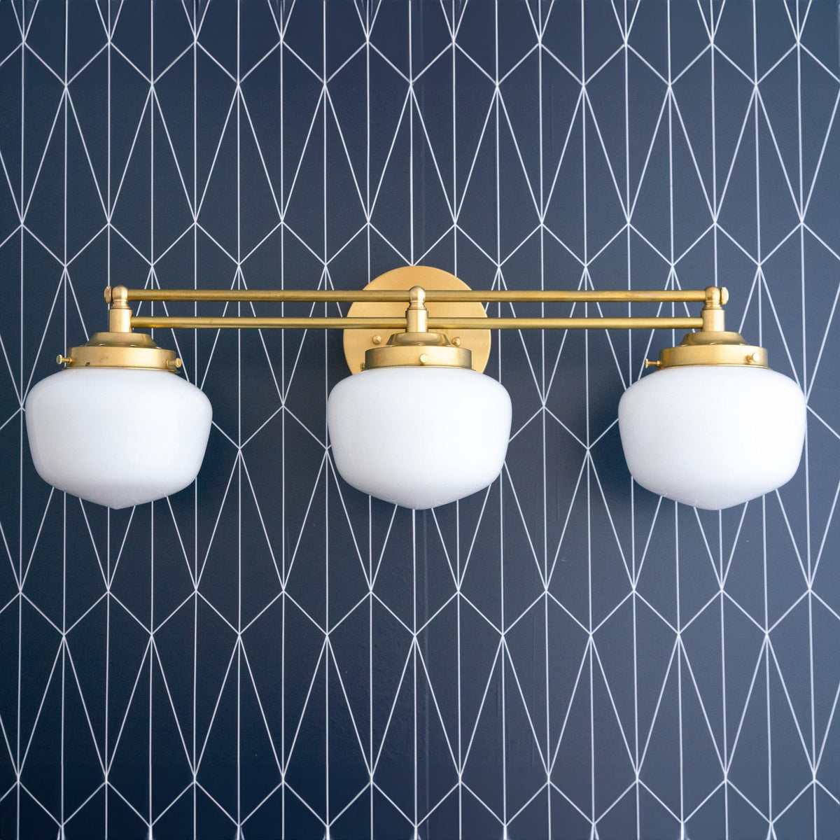 Globe Wall Lamp Classic Bathroom Schoolhouse Lighting Matte Opal Glass for Mirror and Sink | Sansoti