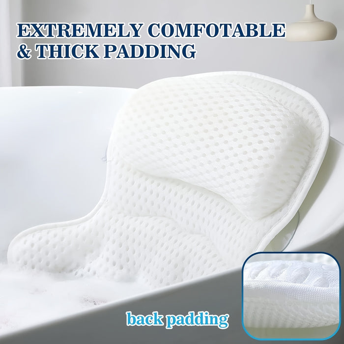 Ergonomic Bath Pillow with Neck Support and Back Support – 4D-Mesh Breathable | Sansoti