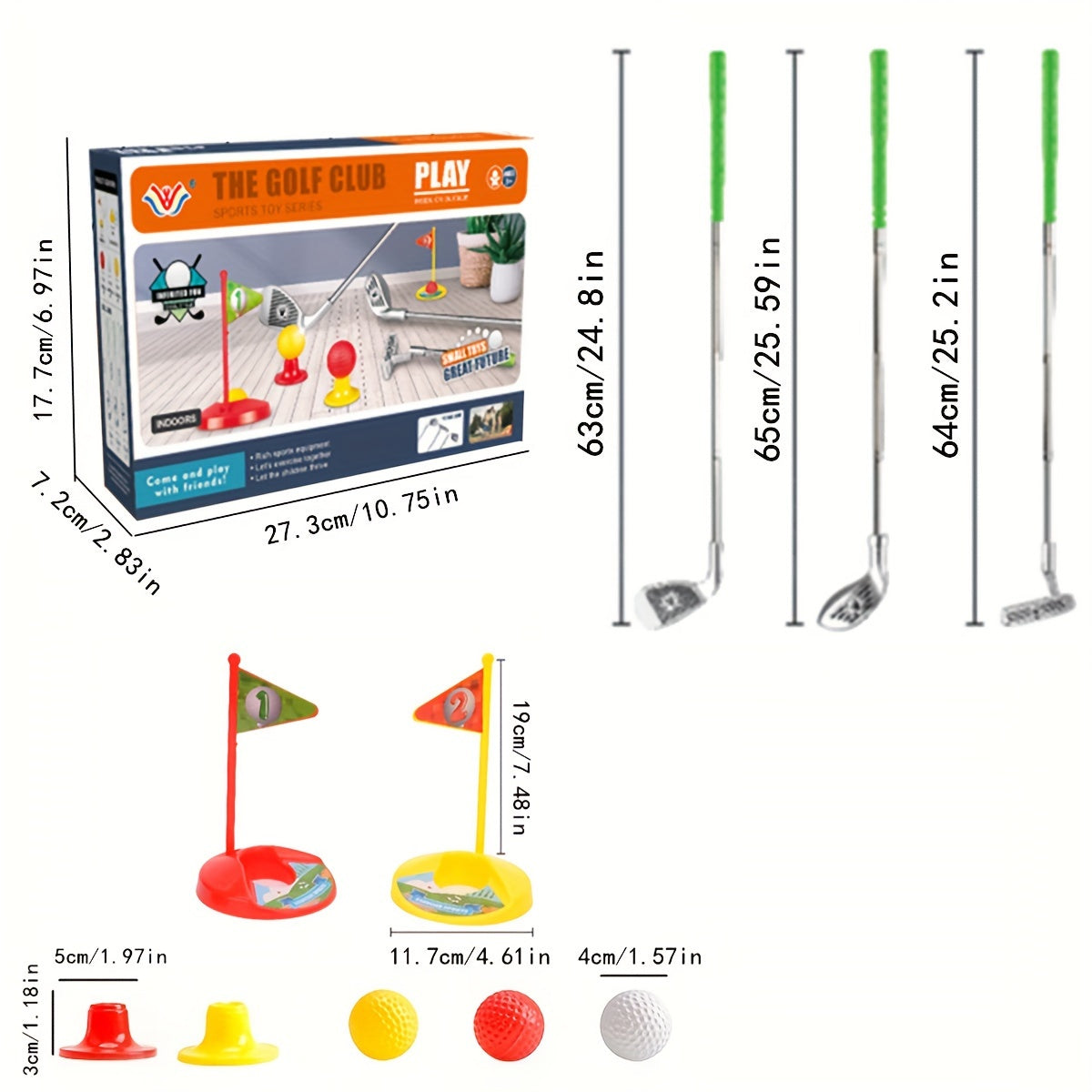 Adjustable golf set for children aged 3–8, with clubs, balls and flags, indoor and outdoor play, motor skills development | Sansoti