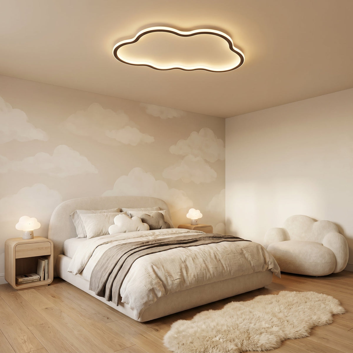Wolkvormige Plafondlamp LED E27 Aluminium PVC Scandinavisch Design Modern Interieur Woonkamer Kinderkamer | Sansoti