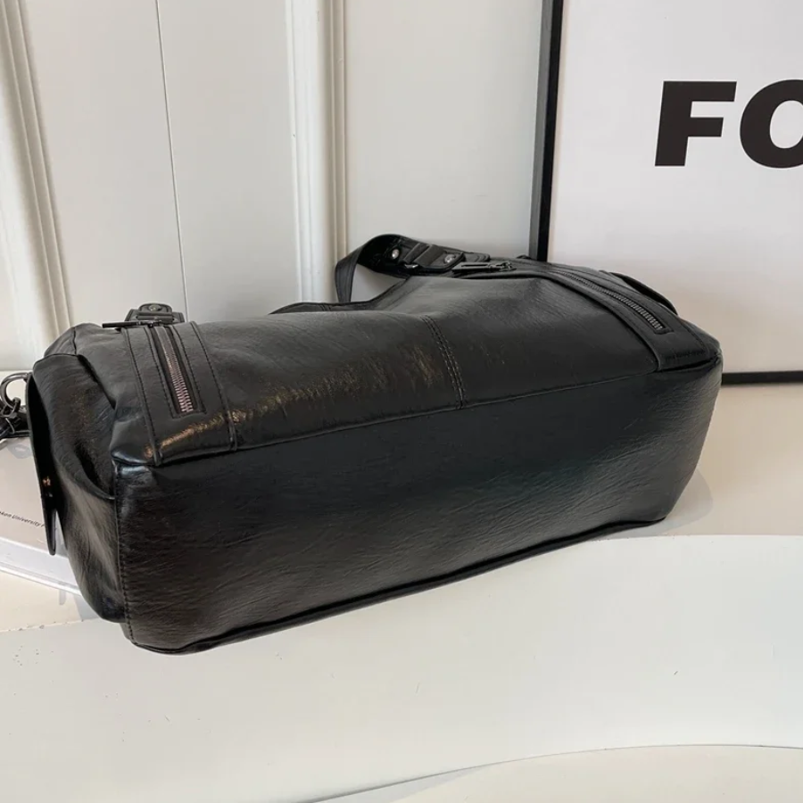 Dames Schoudertas met Ruim Interieur Zakken Cognac Zwart Espresso Werk Laptop Casual Reizen Dagelijks | Sansoti