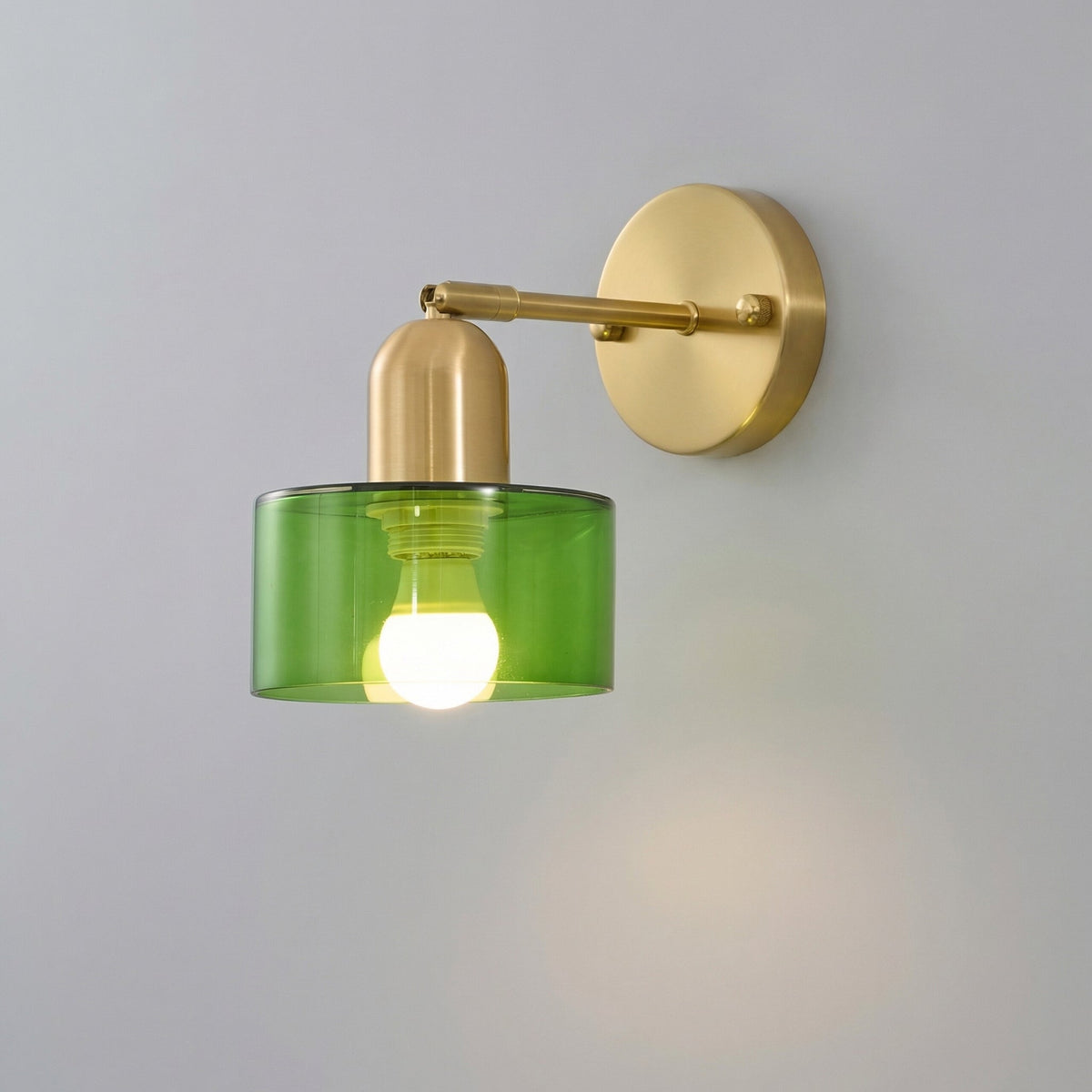 Glas-Wandleuchte E27 Bauhaus-Design farbiges Glas Metall Flur Schlafzimmer Wohnzimmer warmweiße LED-Wandbeleuchtung | Sansoti