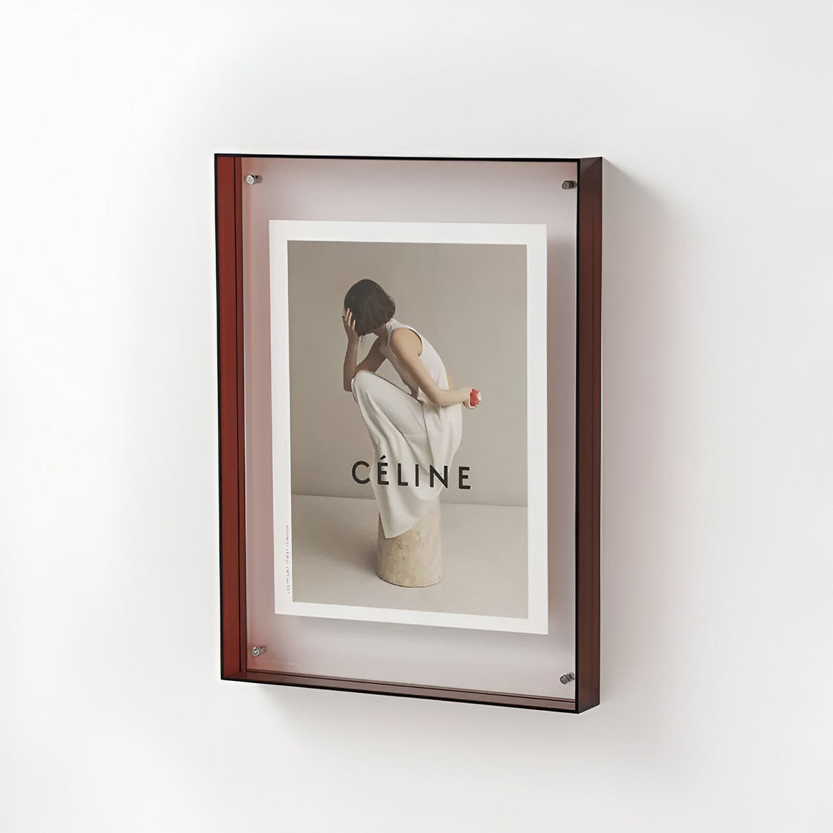 Bilderrahmen Acryl transparent Wandrahmen modern blauer Rand Wanddekoration Fotorahmen minimalistisch Innenraum Posterhalter | Sansoti
