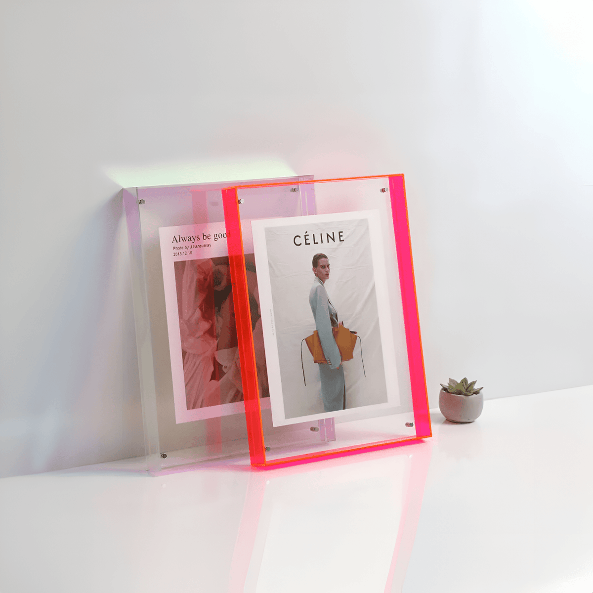 Transparante Acryl Fotolijst Minimalistische Wandfoto Houder Moderne Foto Display voor Woonkamer Slaapkamer | Sansoti