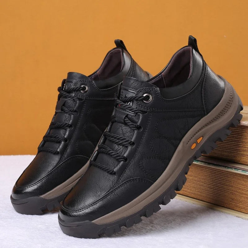 Orthopedic Leather Shoes Water-Resistant Men's Foot Support Joint Protection Everyday Use | Sansoti