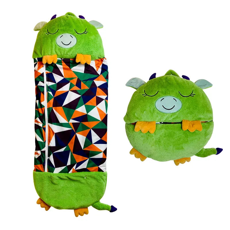 Weicher Plüsch-Kinderschlafsack Kuscheltier-Kombination Warm Schlafen Camping Reisen Schlafkomfort Kinderbett Schlafausrüstung | Sansoti