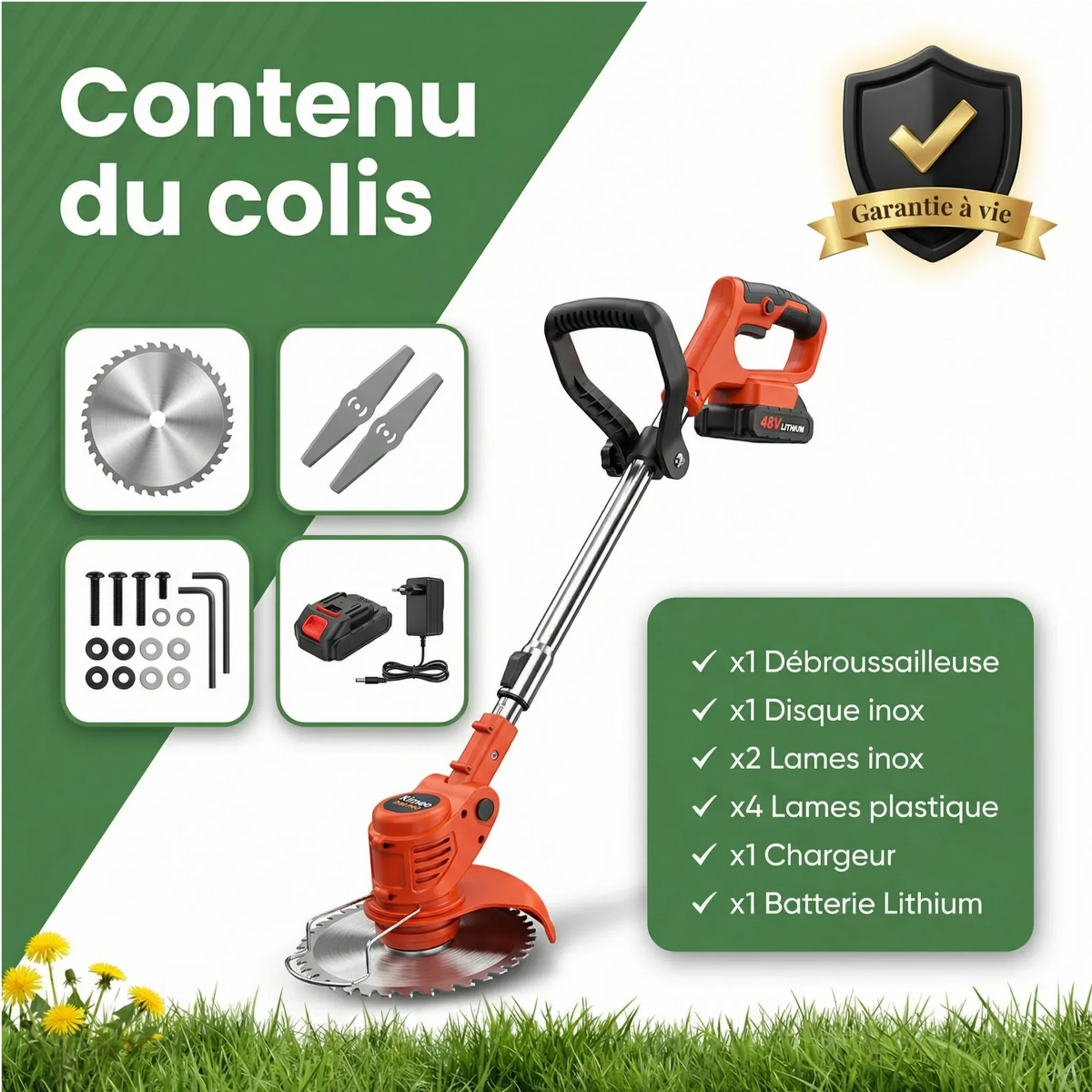Cordless Lawn Mower Garden Brush Cutter Grass Trimmer Weed Control Pruning Tools Garden Maintenance Lawn Care | Sansoti