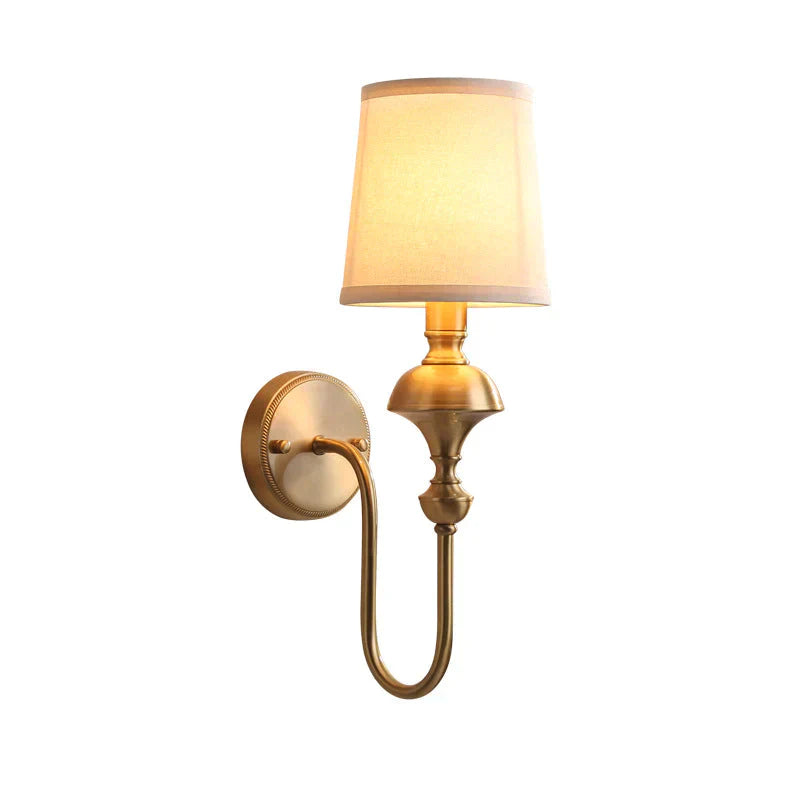 Copper Wall Lamp with Cone Lampshade - Single or Double Head - Elegant Design for Bedroom and Hallway | Sansoti