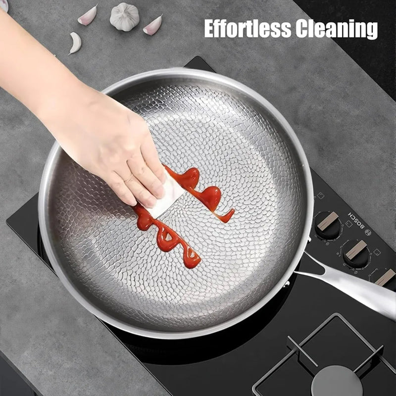 Titanium Frying Pan with Hammered Surface, Glass Lid, 26-30cm, Induction, Non-Stick Coating, Cookware, Sauté Pan | Sansoti