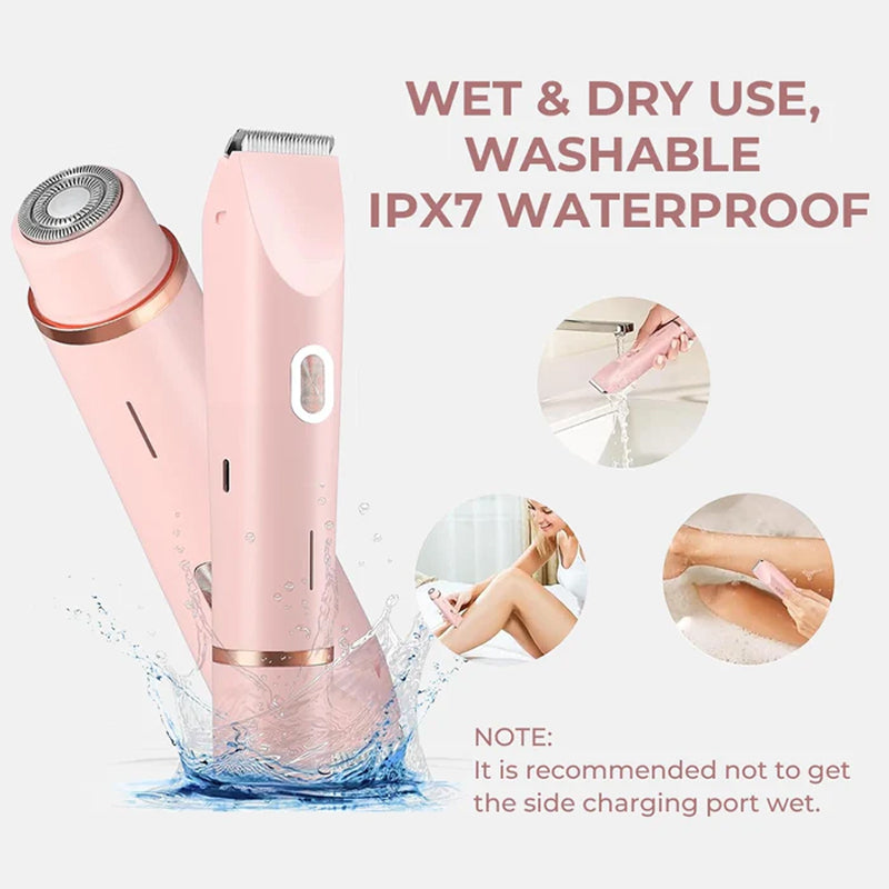 Ceramic Women's Shaver Bikini Face Waterproof USB Rechargeable Sensitive Skin Trimmer Hair Removal System | Sansoti