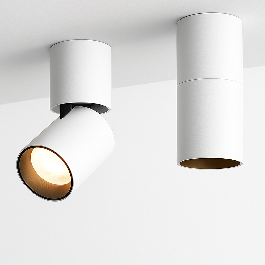 Aufbau-Spot LED Kippbar Weiß Aluminium 7W-12W Decke Wohnzimmer Verstellbarer Spot Aufbau-Deckenstrahler 360° Drehbar Schlafzimmer Küche | Sansoti