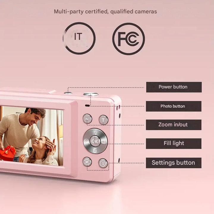 Compact Digital Camera, Vintage Style, 1080p Video, 32GB SD Card Included, Travel Photography, Vlogging, Vacation | Sansoti