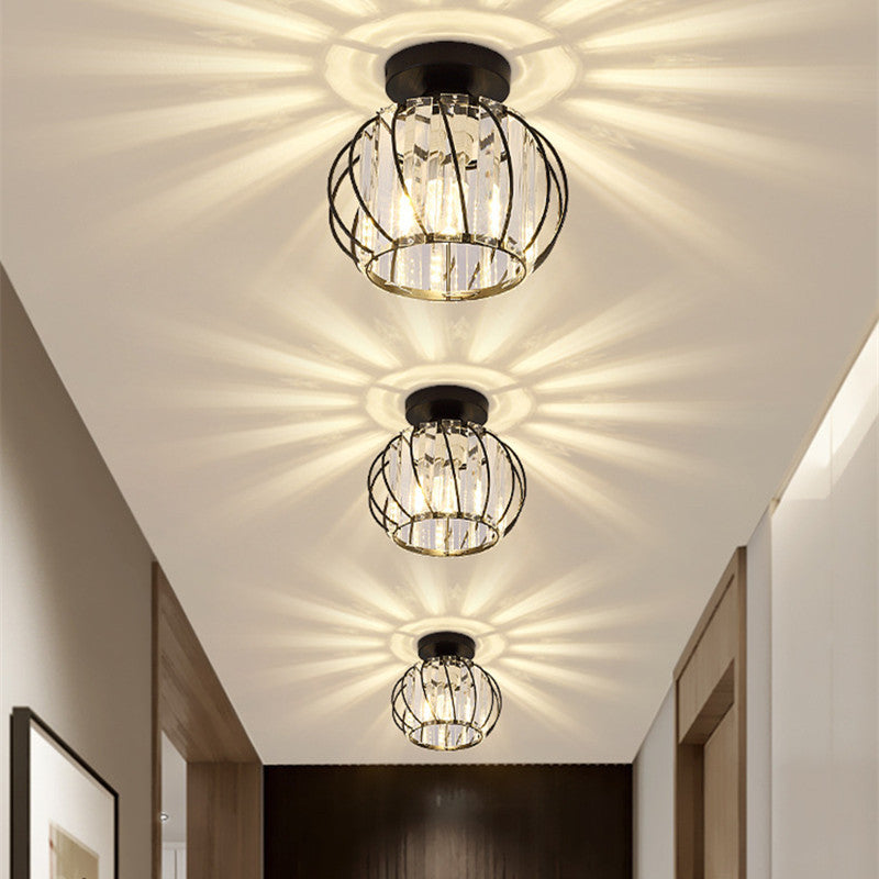 Kristallen Plafondlamp Metaal Goud Zwart E27 Entree Slaapkamer Gang Woonkamer Eetkamer Hal Luxe Interieur | Sansoti