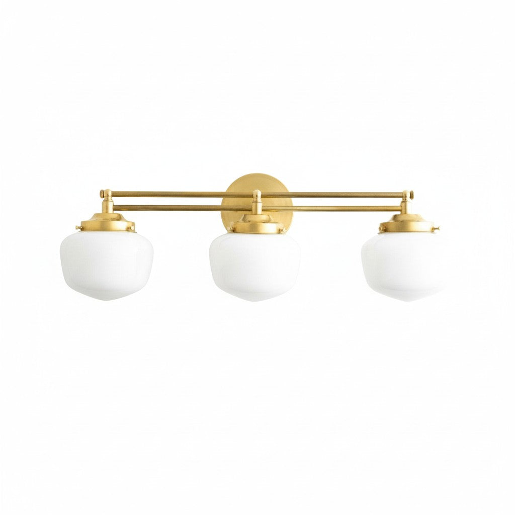 Globe Wall Lamp Classic Bathroom Schoolhouse Lighting Matte Opal Glass for Mirror and Sink | Sansoti