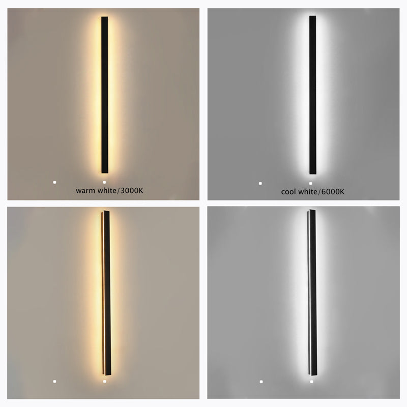 Aplique exterior LED negro de aluminio IP65 30-200cm moderno | Sansoti