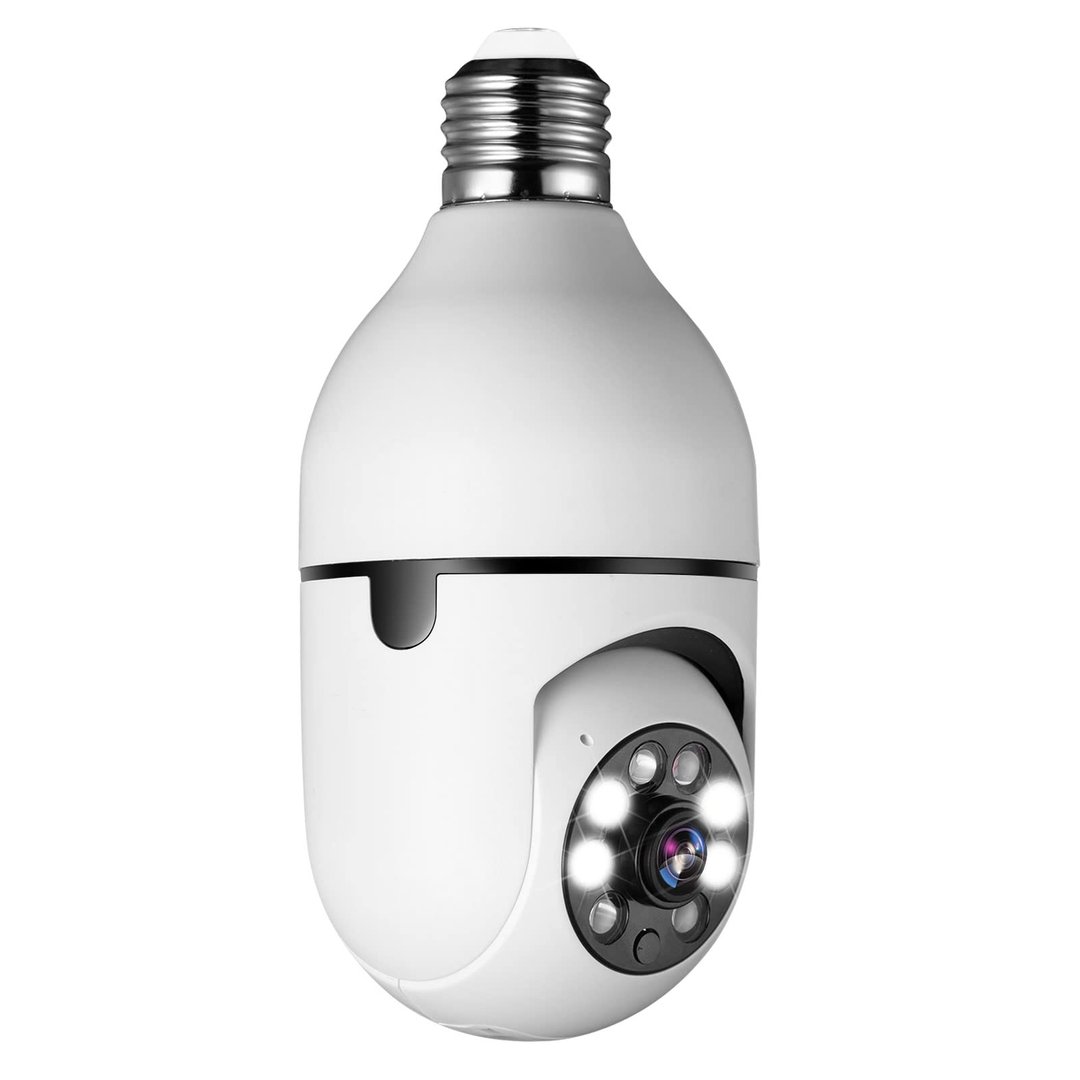 Smart Security Camera Lamp with Zoom and Motion Detection | 4x Digital Zoom | Night Vision | E27 Socket | WiFi and App | Home Security | Sansoti