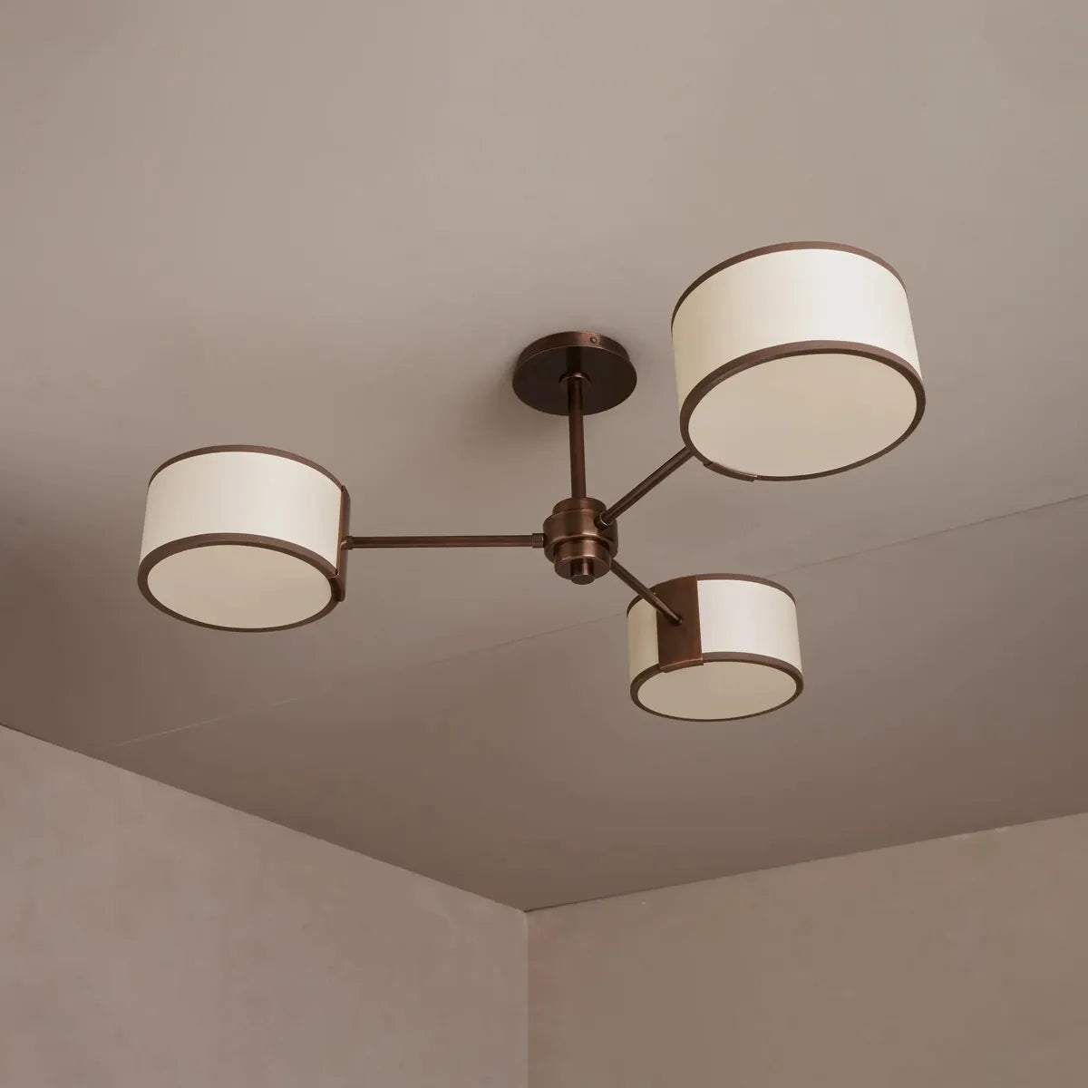 Runde Deckenleuchte mit Stoffschirm 91cm Warmes Licht für Wohnzimmer Schlafzimmer Esszimmer Moderne Ambientebeleuchtung | Sansoti