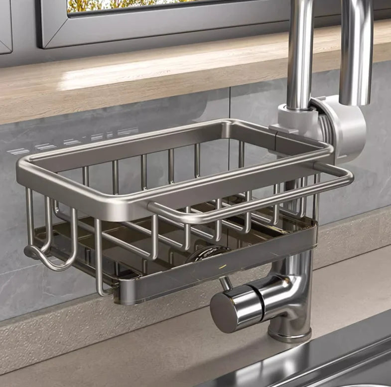 Sink Organizer with Draining Rack for Dishware and Kitchen Utensil Storage | Sansoti