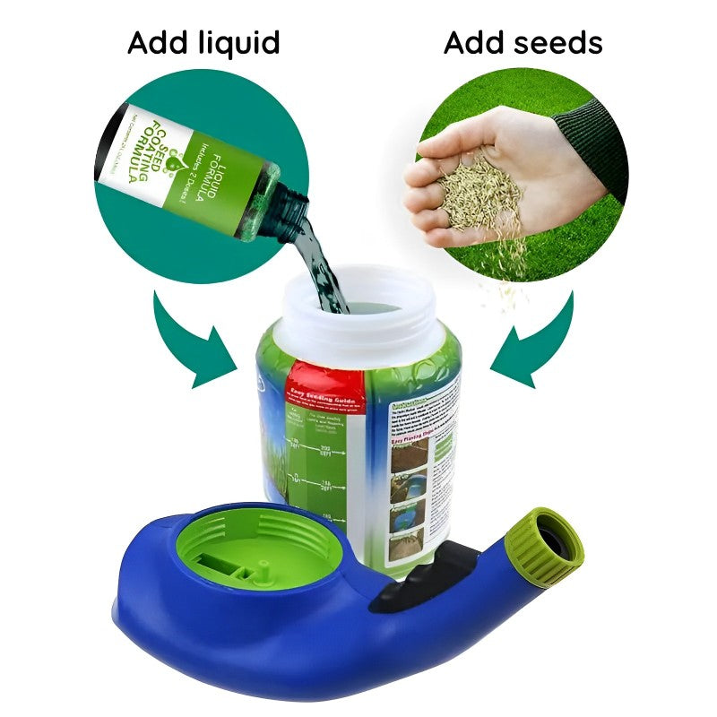 Liquid Lawn Seed Spray-On Hydroseeding System for Bare Spots and Lawn Repair | Sansoti