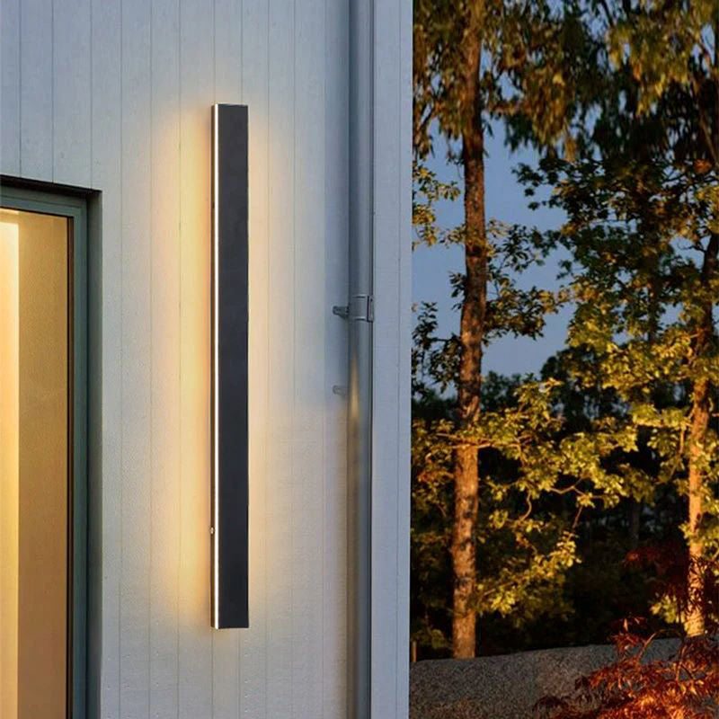 Aplique exterior LED negro de aluminio IP65 30-200cm moderno | Sansoti
