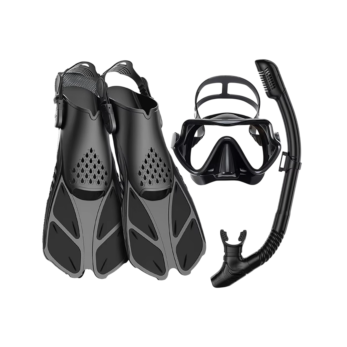 Snorkel Set with Panoramic Mask Fins and Dry Snorkel for Diving Swimming Underwater Exploration Snorkeling | Sansoti
