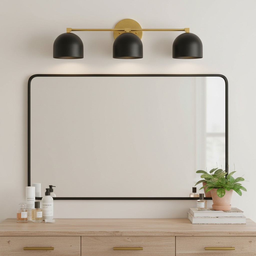 Metal Wall Lamp with Spherical Shade – Scandinavian Atmosphere Lamp for Bathroom Bedroom Living Room – Modern Wall Lighting Black Gold Brass | Sansoti