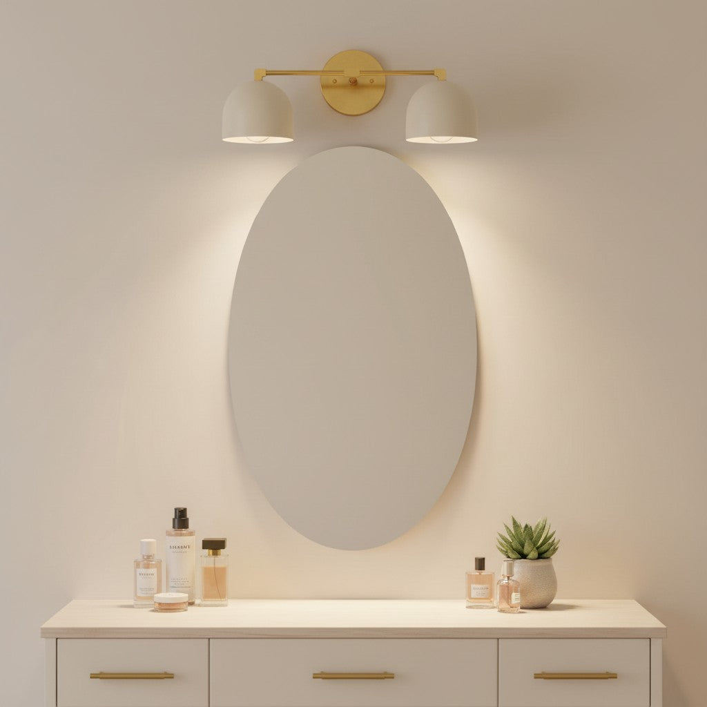 Metal Wall Lamp with Spherical Shade – Scandinavian Atmosphere Lamp for Bathroom Bedroom Living Room – Modern Wall Lighting Black Gold Brass | Sansoti