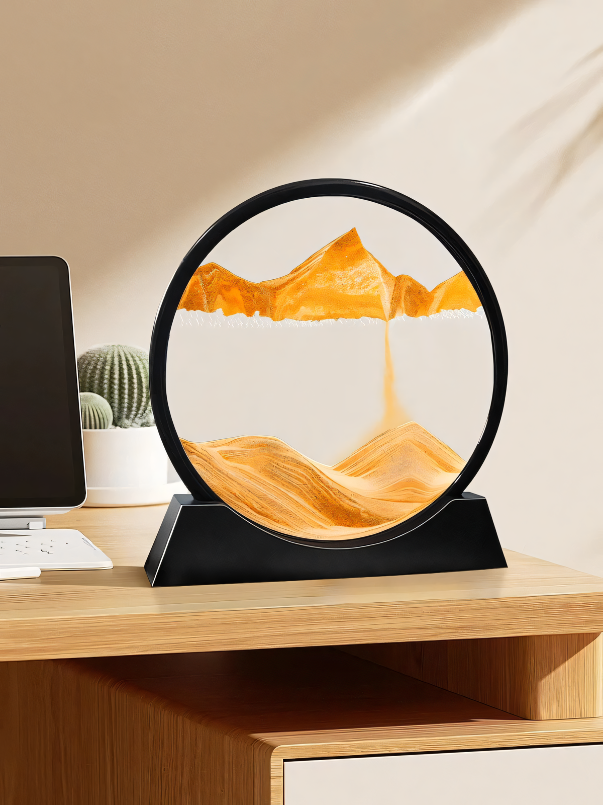 Boule de sable décorative avec sable mouvant – Petite 7 pouces & grande 12 pouces – Décoration de table apaisante pour relaxation et pleine conscience | Sansoti