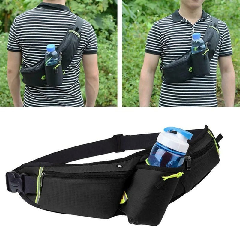 Hardloopheuptas met Bidonhouder Waterdicht - Stuitvrij Sportgordel voor Jogging Marathon Fitness Outdoor | Sansoti