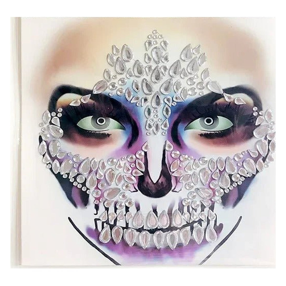 Gesichtsschmuck Halloween Totenkopf Stern Spinne Selbstklebend Acryl Strass Glitzer Party Verkleidung Karneval | Sansoti