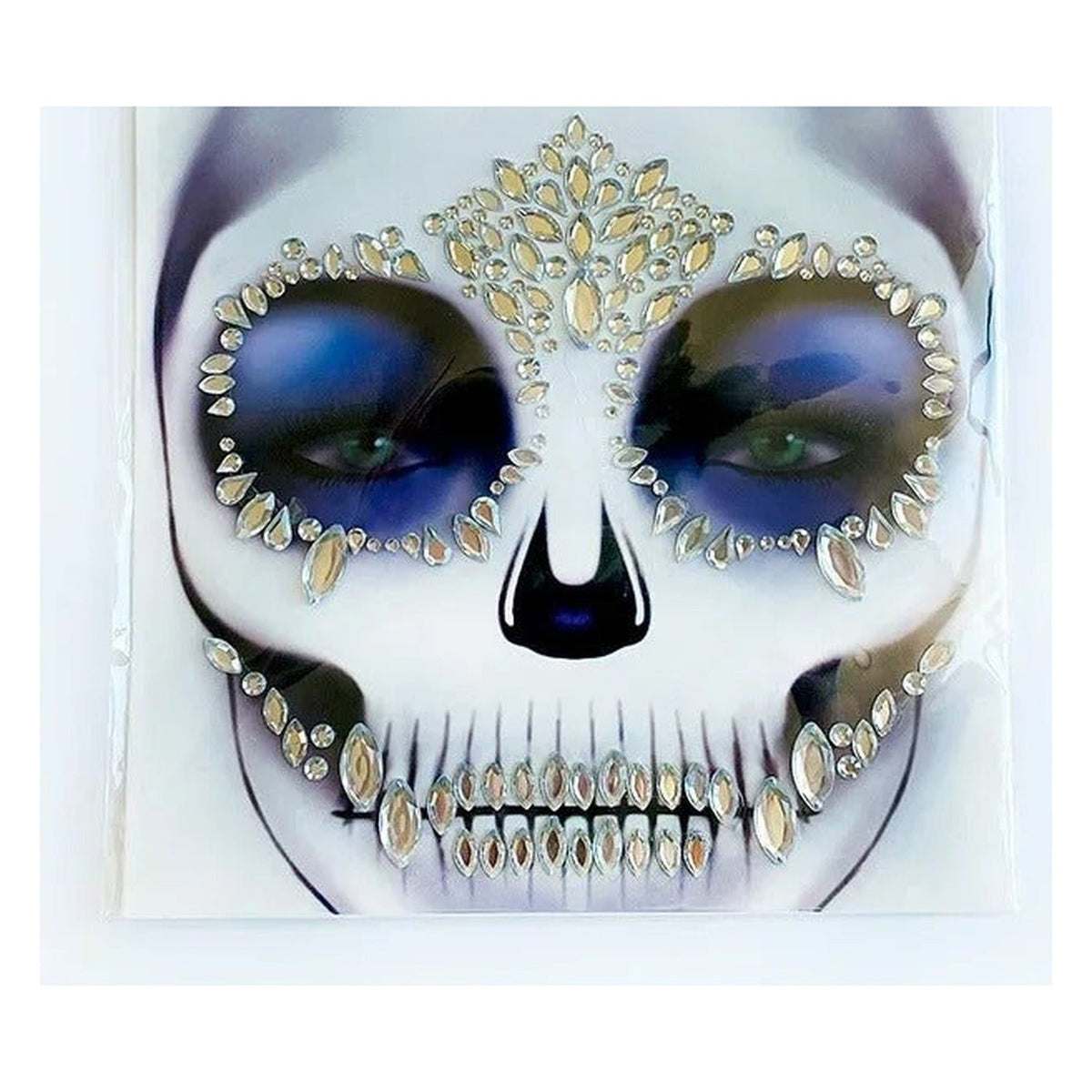 Gesichtsschmuck Halloween Totenkopf Stern Spinne Selbstklebend Acryl Strass Glitzer Party Verkleidung Karneval | Sansoti
