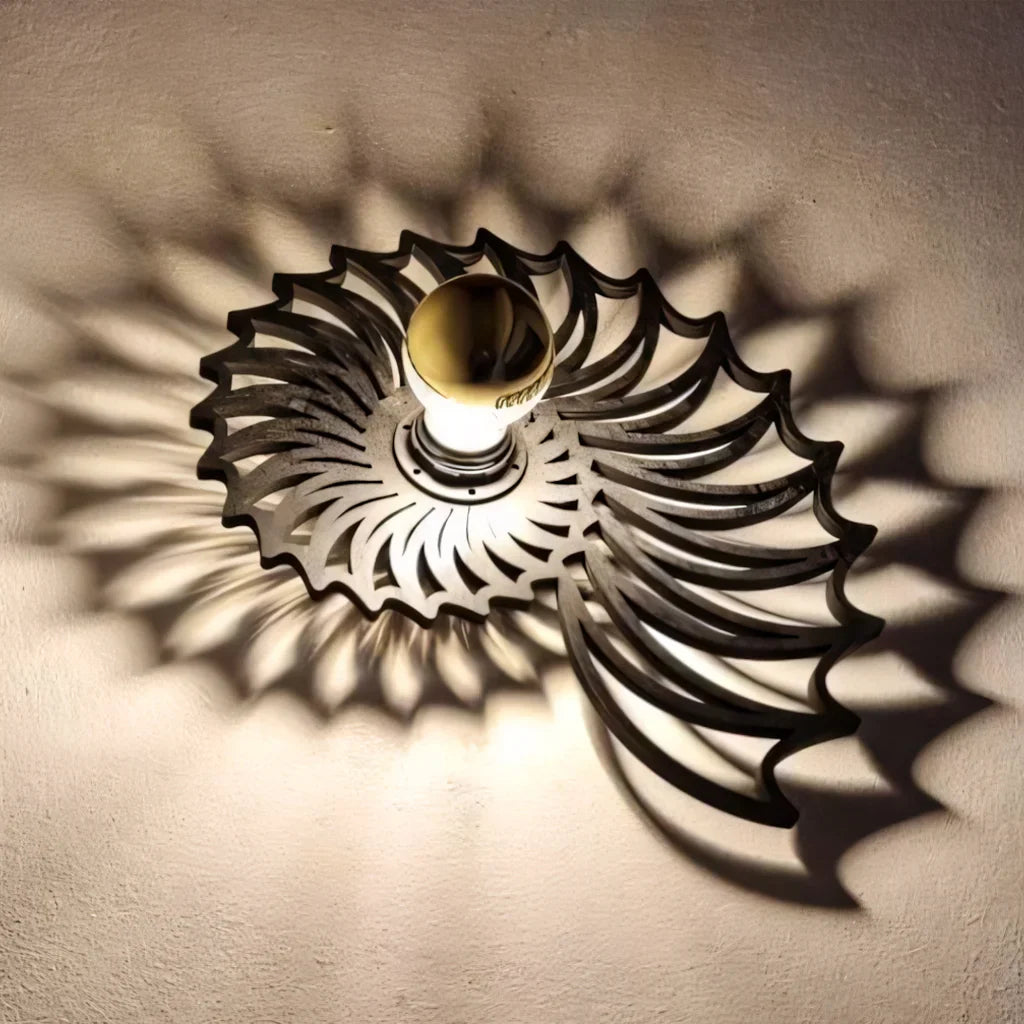Handmade Ceramic Wall Lighting Gold 50 cm Decorative Wall Lamp Push-Button Cord 150 cm Living Room Bedroom | Sansoti