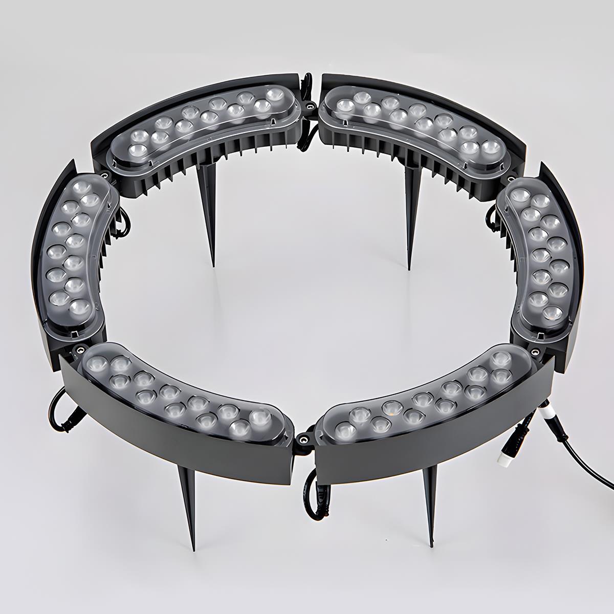 Gartenstrahler LED Bogen Erdspieß 12W Schwarz Garten Einfahrt Baumbeleuchtung IP65 Landschaftsbeleuchtung Erdspieß RGB Warmweiß Außenstrahler | Sansoti