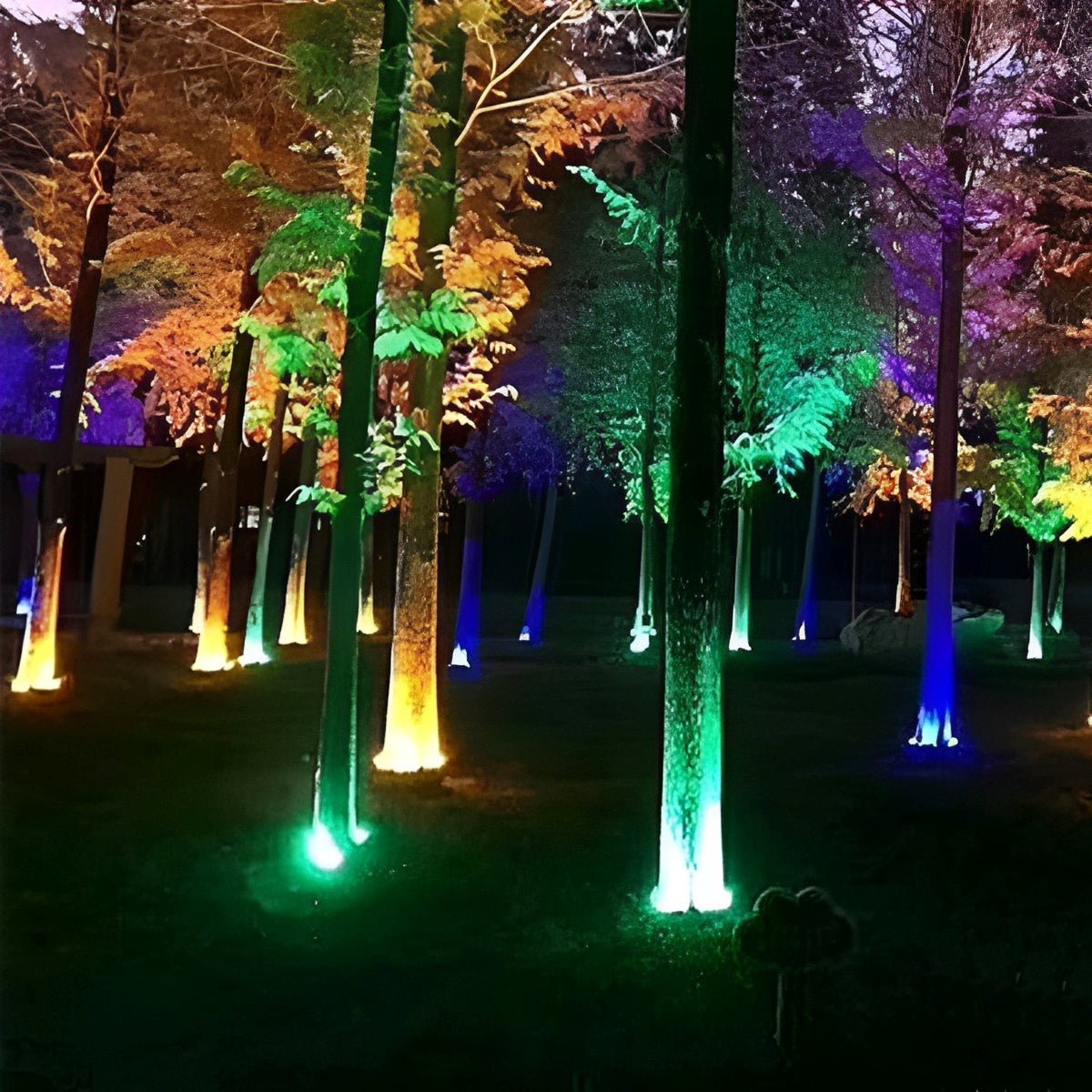 Gartenstrahler LED Bogen Erdspieß 12W Schwarz Garten Einfahrt Baumbeleuchtung IP65 Landschaftsbeleuchtung Erdspieß RGB Warmweiß Außenstrahler | Sansoti