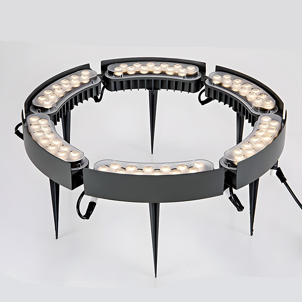 Gartenstrahler LED Bogen Erdspieß 12W Schwarz Garten Einfahrt Baumbeleuchtung IP65 Landschaftsbeleuchtung Erdspieß RGB Warmweiß Außenstrahler | Sansoti