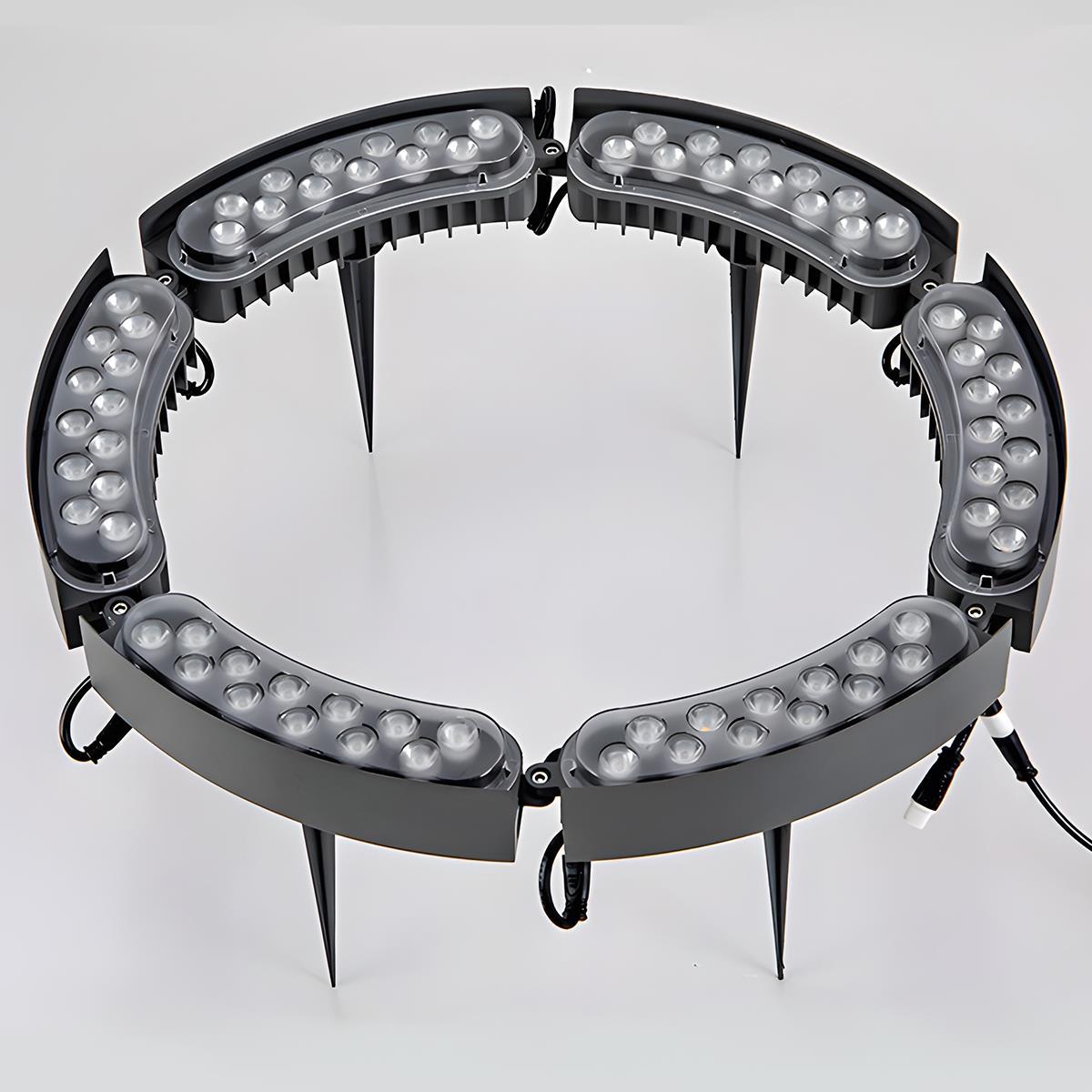 Gartenstrahler LED Bogen Erdspieß 12W Schwarz Garten Einfahrt Baumbeleuchtung IP65 Landschaftsbeleuchtung Erdspieß RGB Warmweiß Außenstrahler | Sansoti