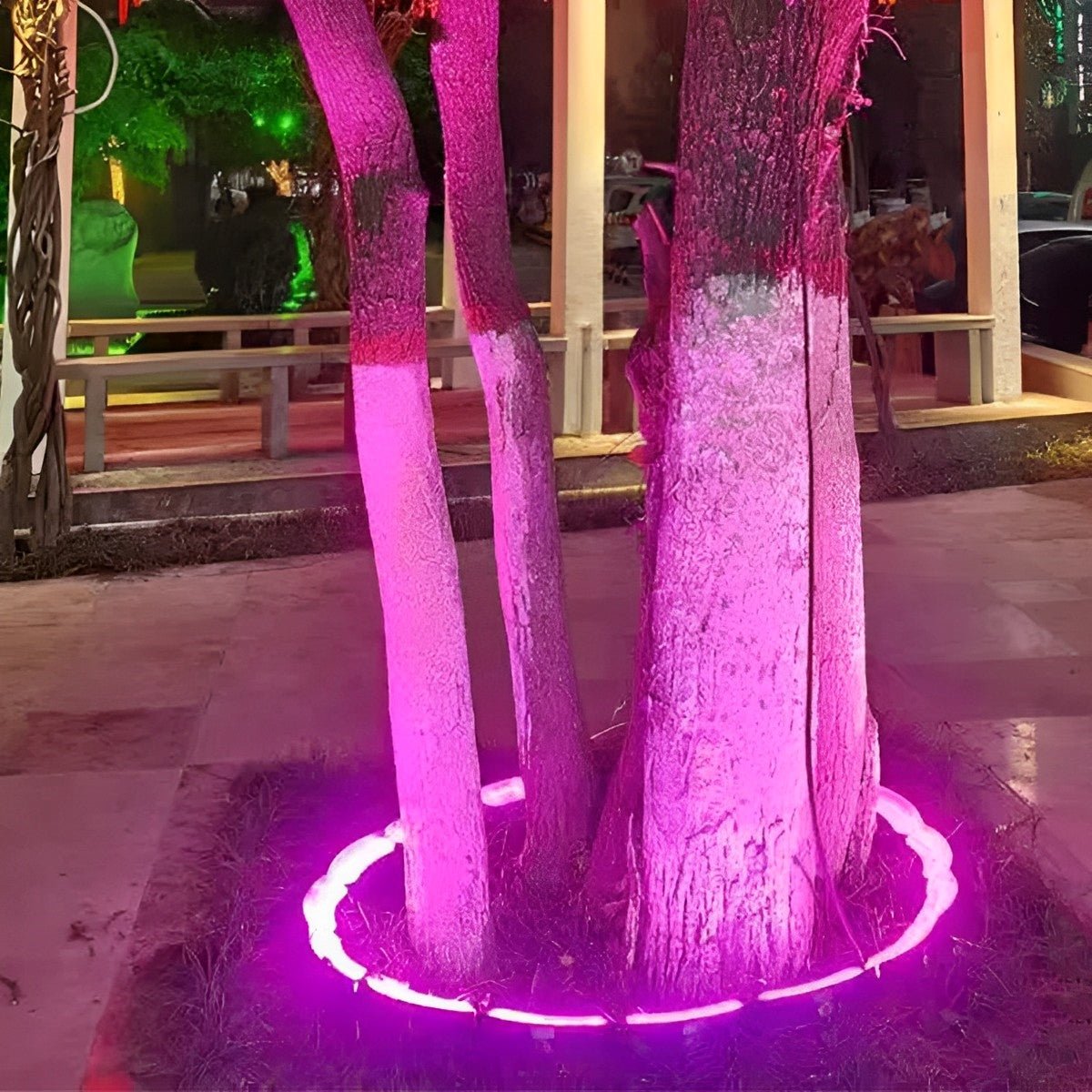 Gartenstrahler LED Bogen Erdspieß 12W Schwarz Garten Einfahrt Baumbeleuchtung IP65 Landschaftsbeleuchtung Erdspieß RGB Warmweiß Außenstrahler | Sansoti