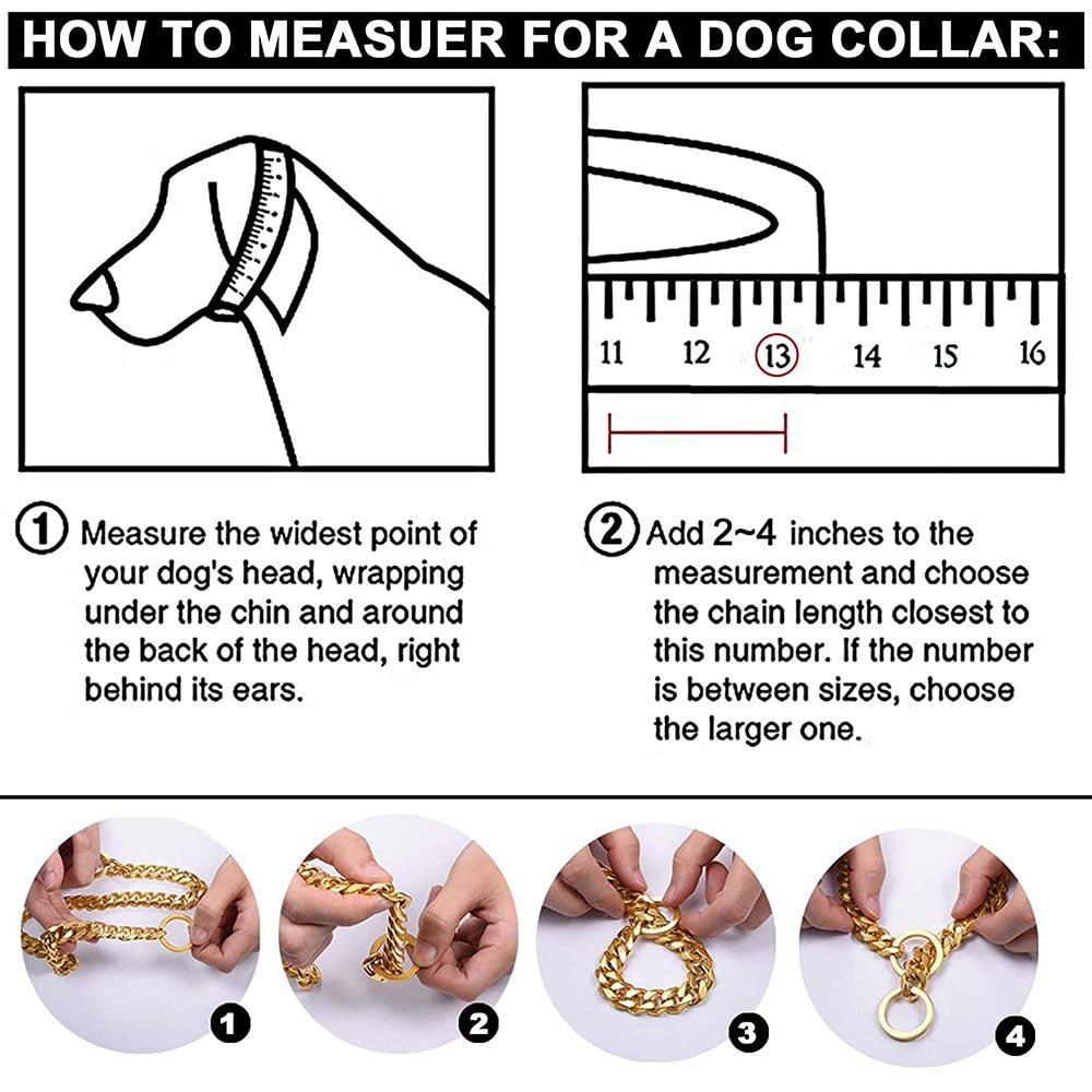 Metalen Schakelketting Halsband voor Honden Robuust Trainingsontwerp Duurzaam Sterke Schakels Alle Rassen | Sansoti