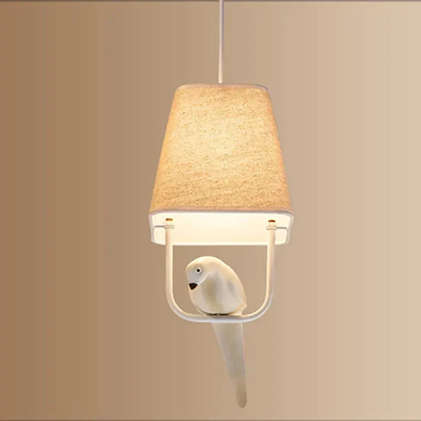 Vogel Hängeleuchte Mit Schirm Beige E27 Dekorativ Wohnzimmer Esszimmer | Sansoti