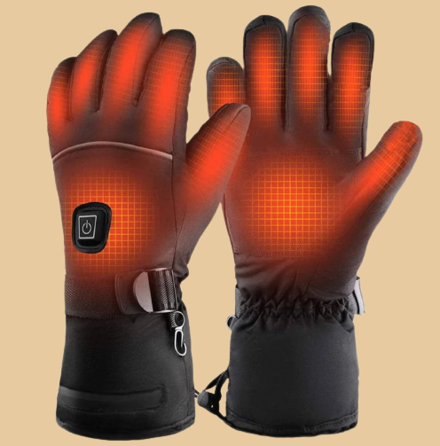 Beheizbare Handschuhe unisex, elektrisch, mit 3 Wärmestufen, schwarze Winterhandschuhe zum Skifahren und für Outdoor-Aktivitäten | Sansoti