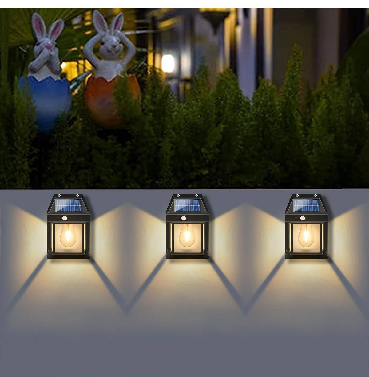 Outdoor Solar Wall Lights, 2-Pack, Motion Sensor, 600 Lumens, IP65 Waterproof, Adjustable Garden Lighting | Sansoti