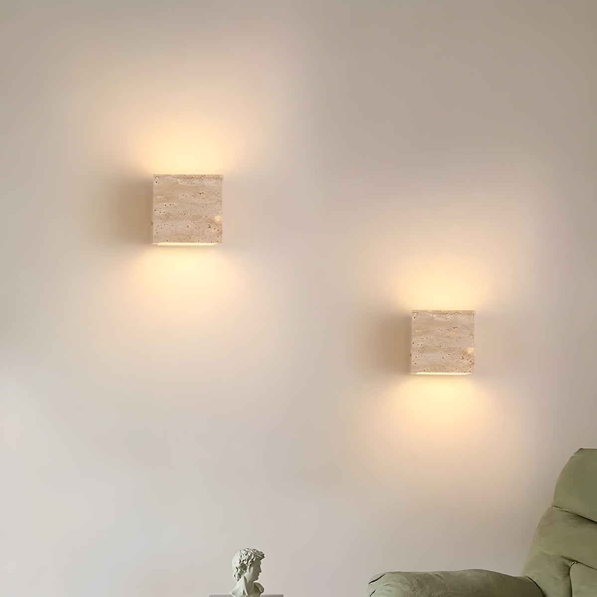Außenlampe Travertin Stein Up Down LED IP65 3000K Fassade | Sansoti